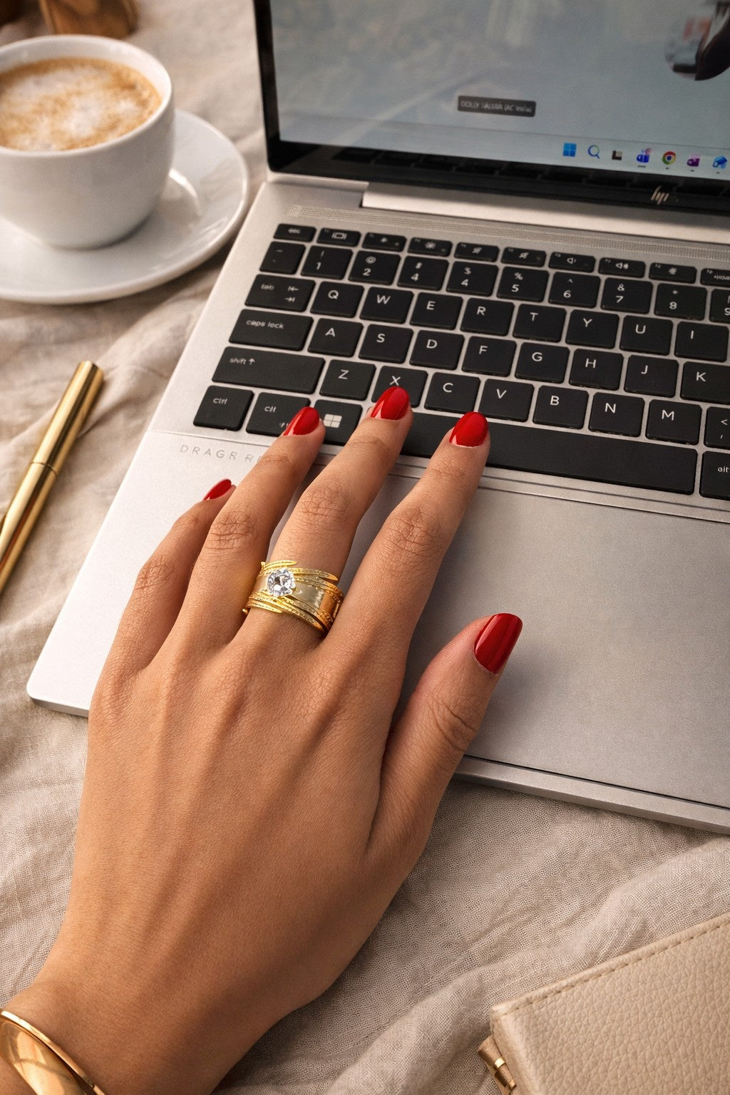 Golden Halo Statement Ring