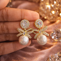 Perla Bow Royale Earrings