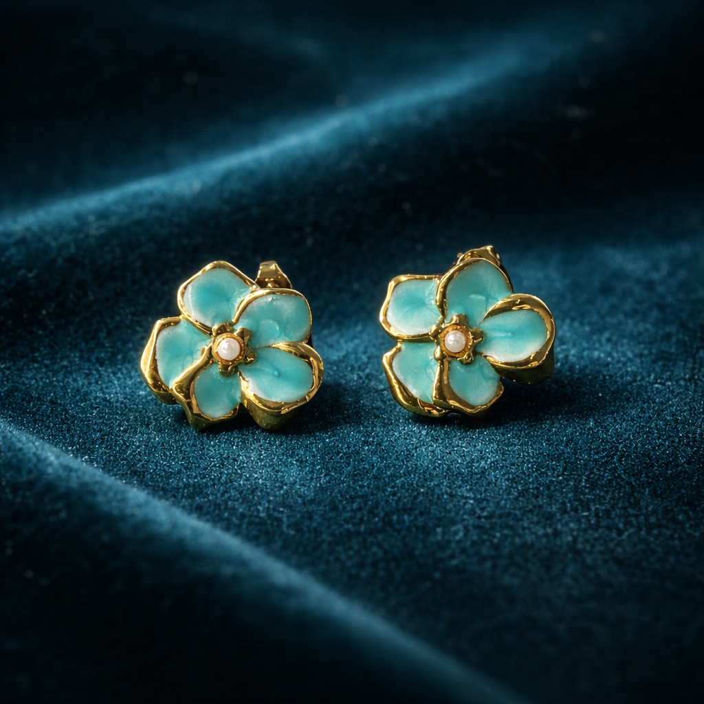 Flower Enamel studs