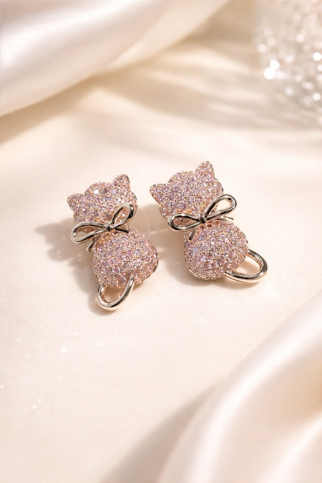 Kitty Studs- baby pink