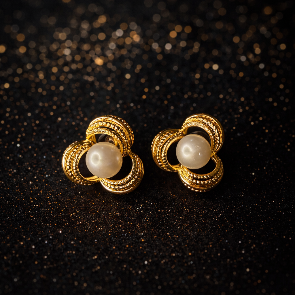 Golden pearl Studs