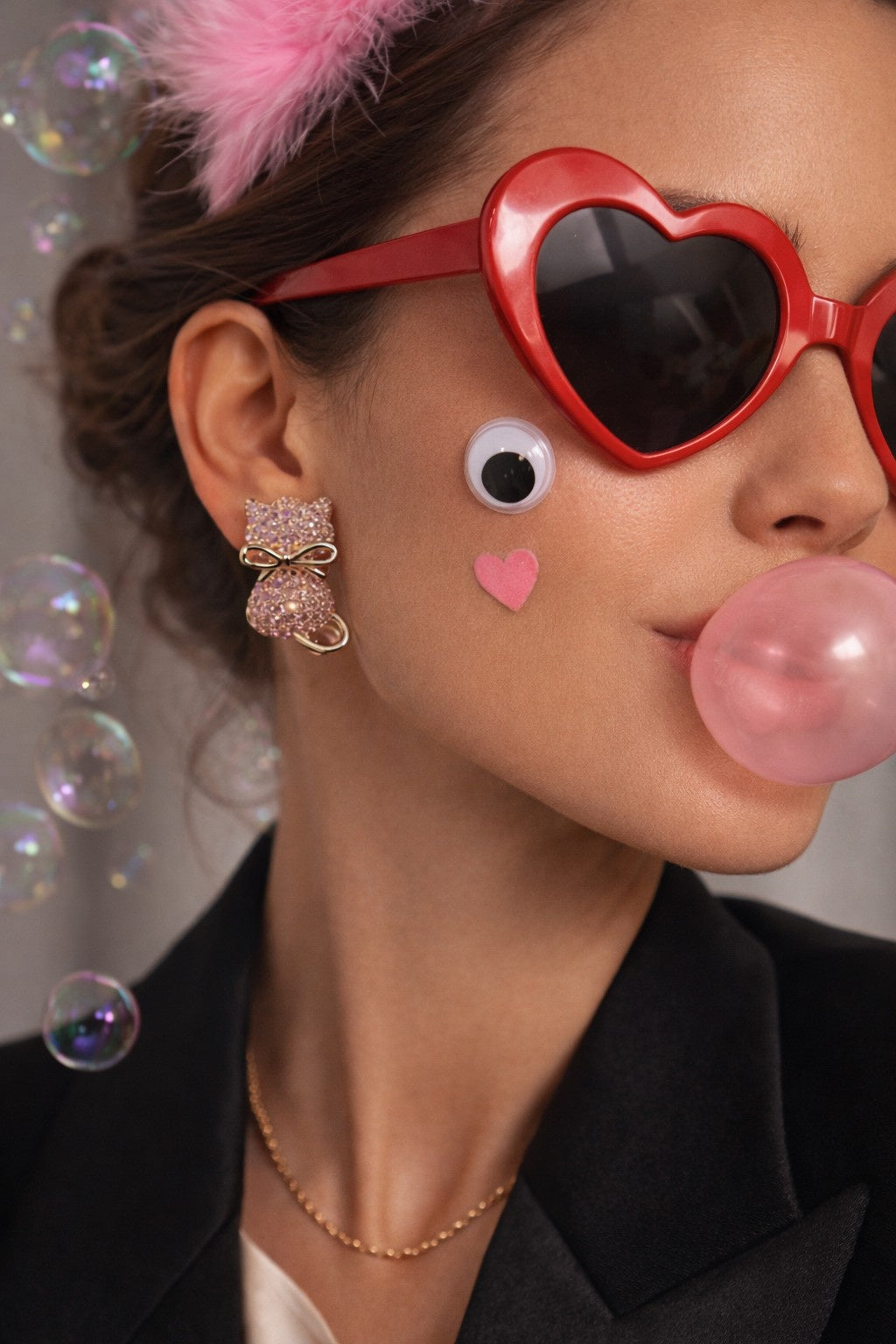 Kitty Studs- baby pink