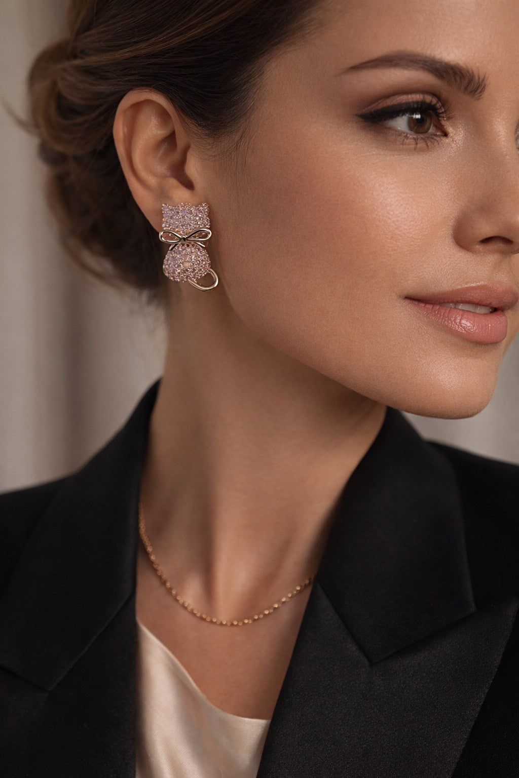 Kitty Studs- baby pink