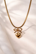 Bow Heart Necklace