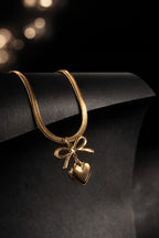 Bow Heart Necklace