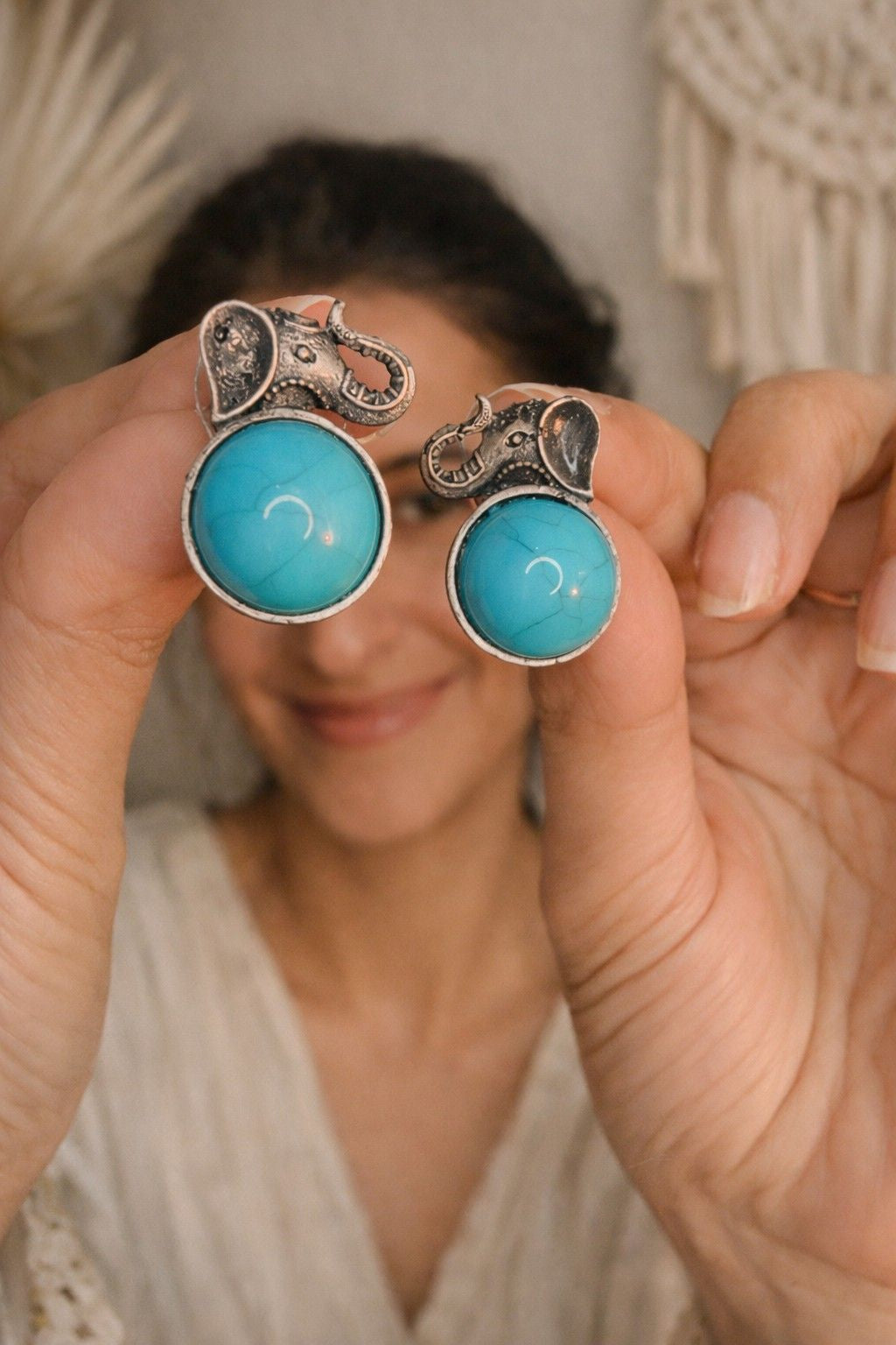 Mini Elephant stone earrings