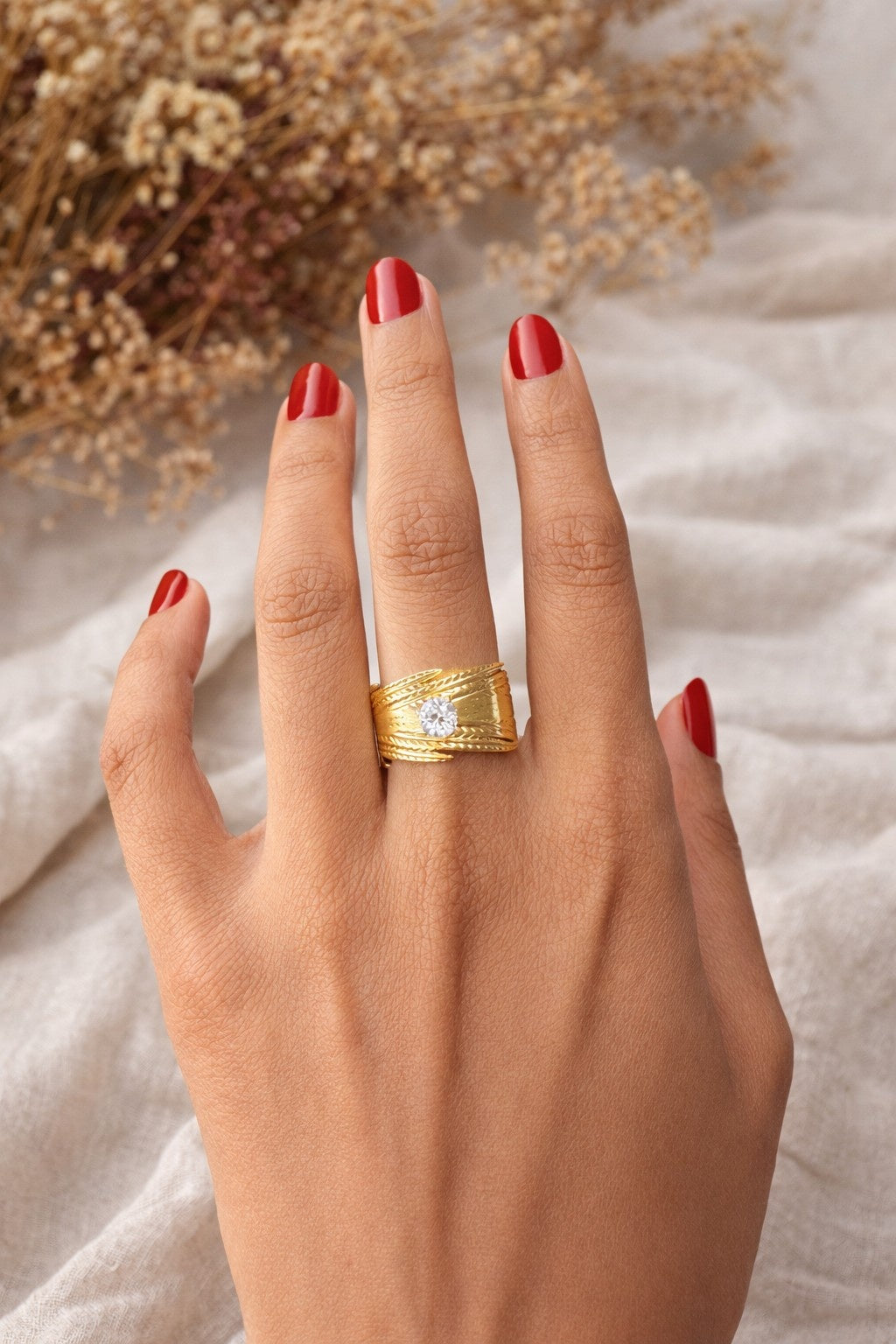 Golden Halo Statement Ring