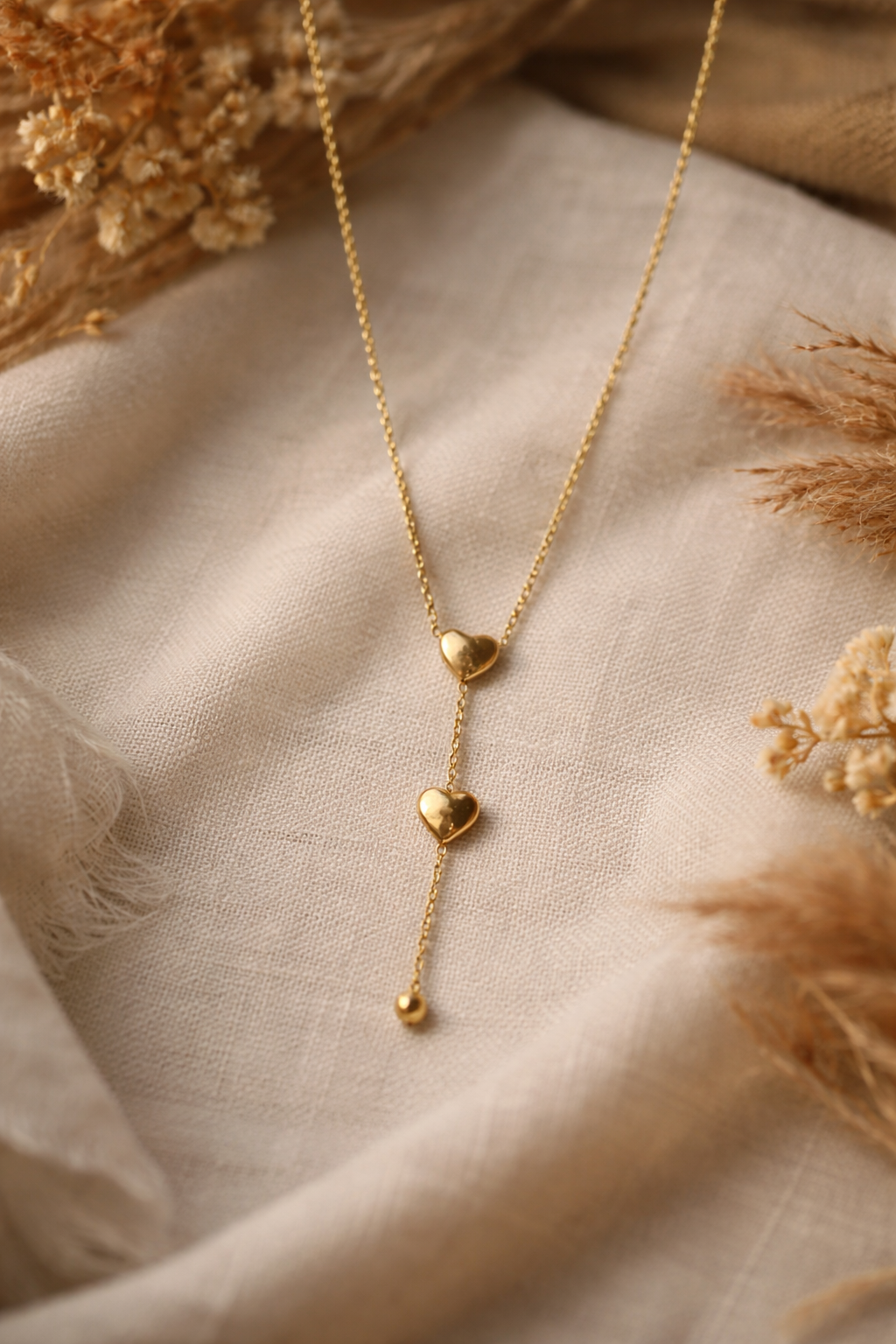 Double heart necklace
