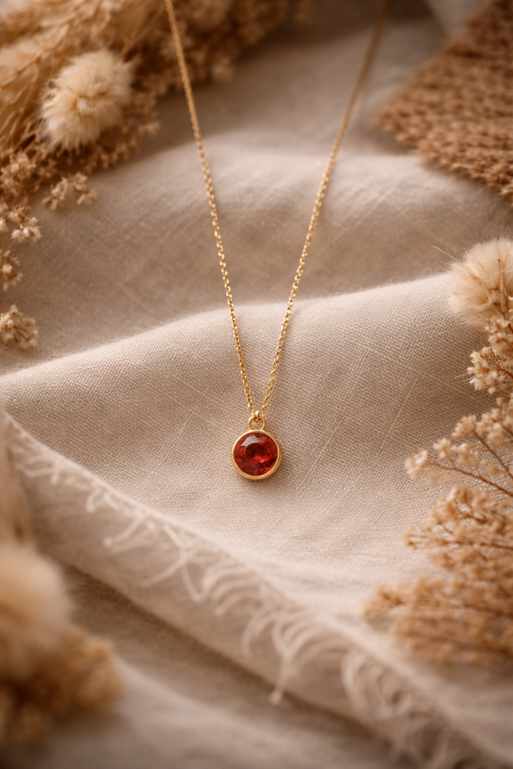 Red Solitaire Necklance