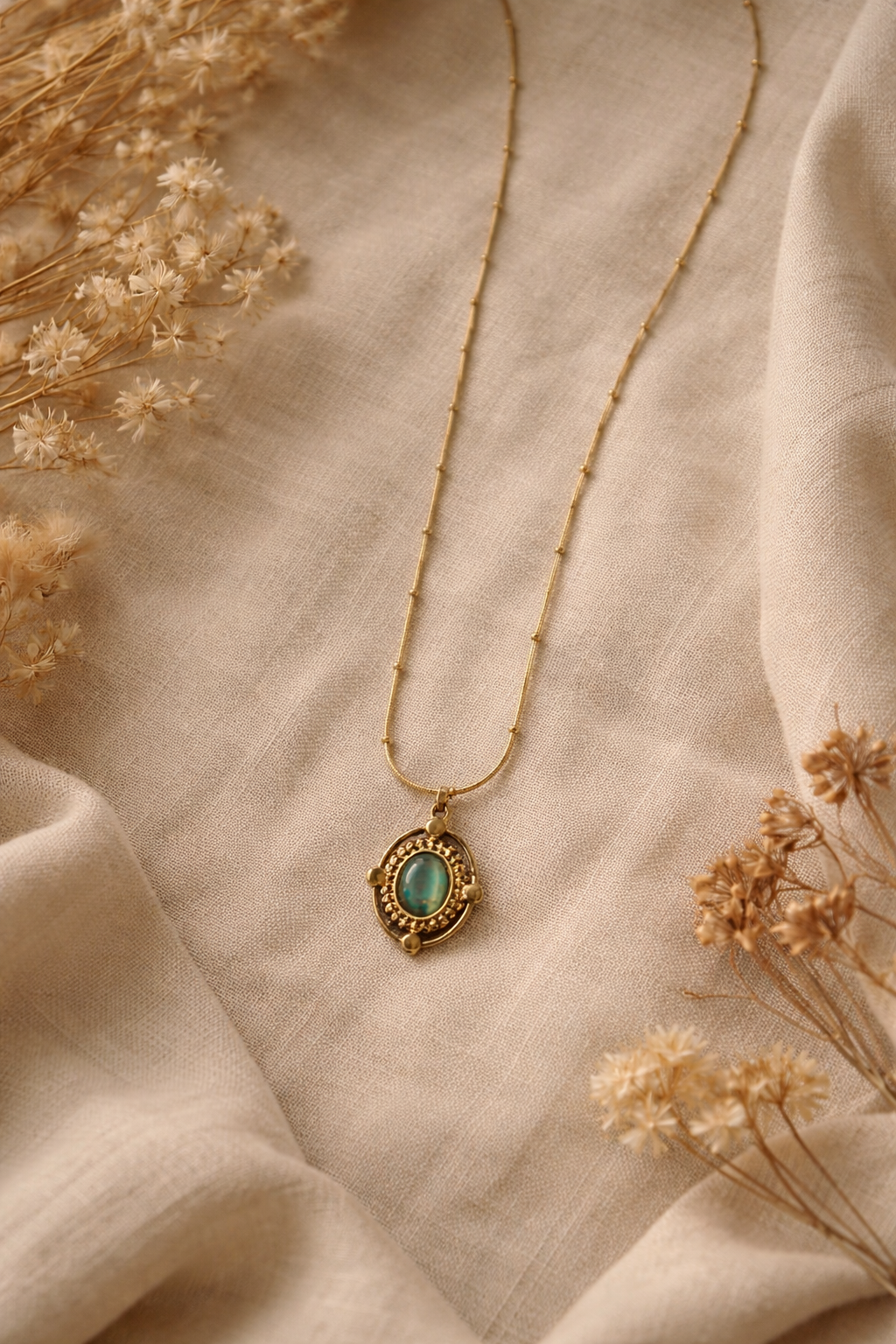 Serene Oval Charm Necklace