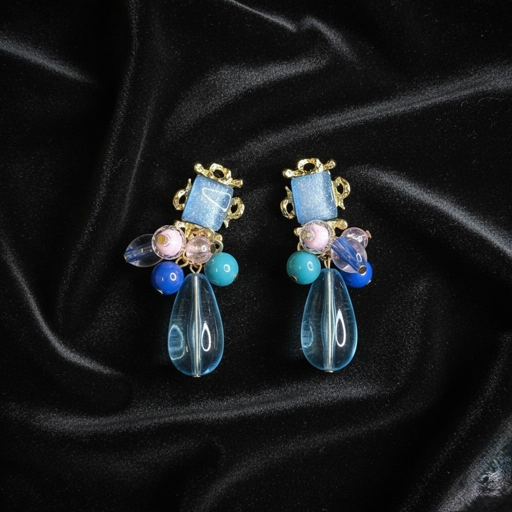 Blue Petal Earrings
